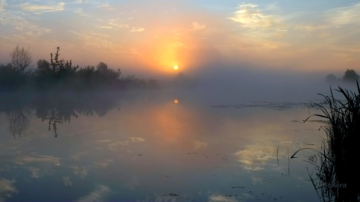 Утро на озере.