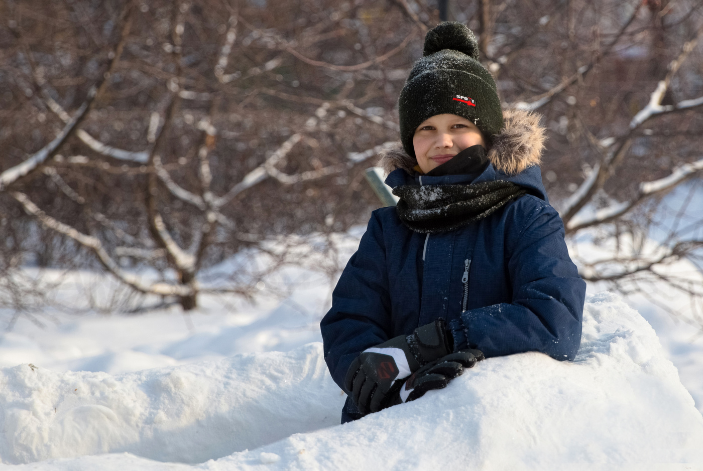 В снежной "крепости".
