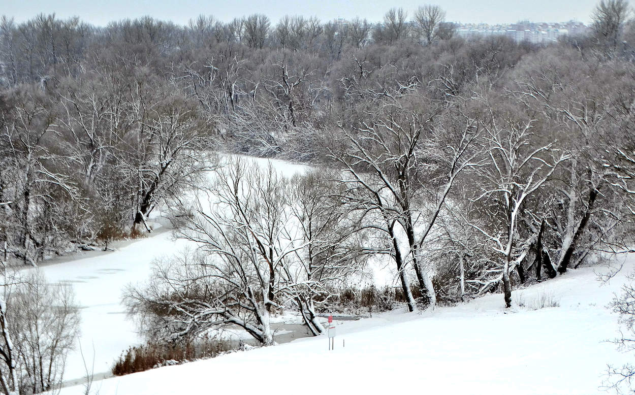 Заснежило на реке
