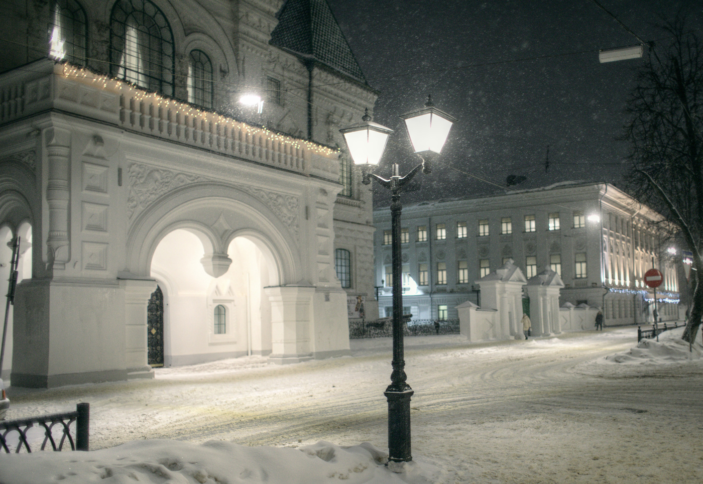 Павловская зимним вечером