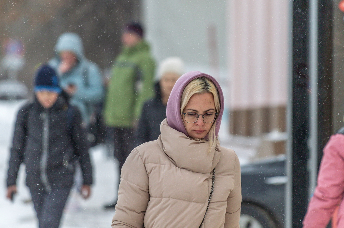 День со снегом.