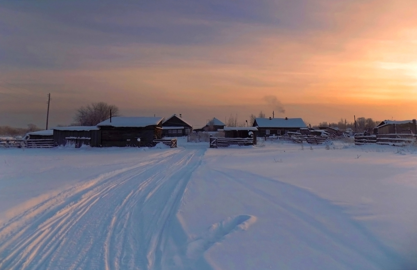 Зимний вечер на деревне...