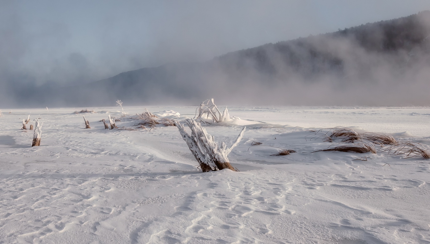 Морозный берег реки
