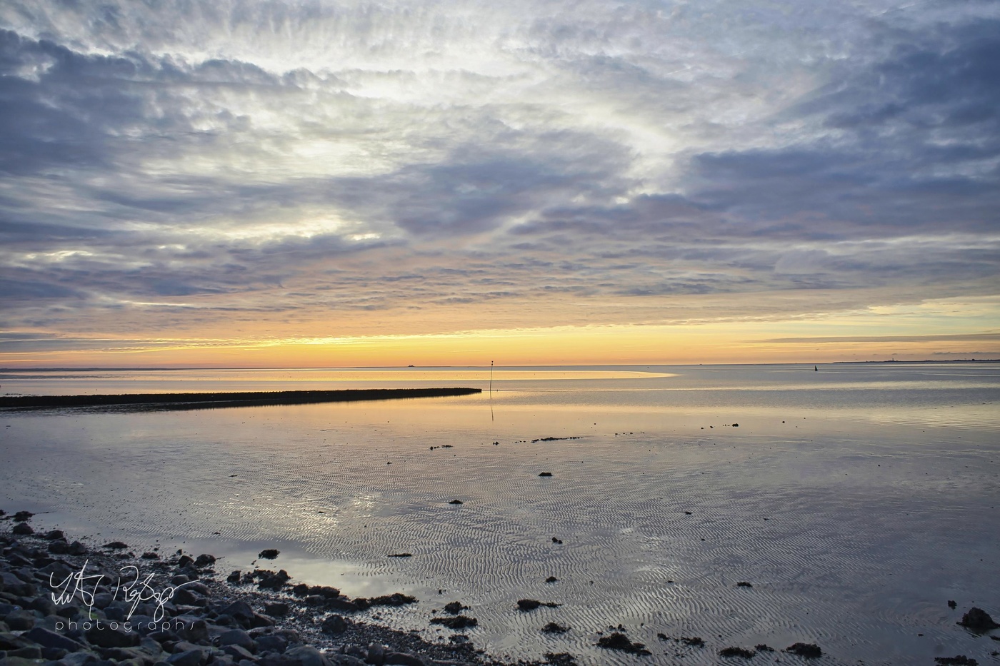 Sonnenuntergang bei Ebbe