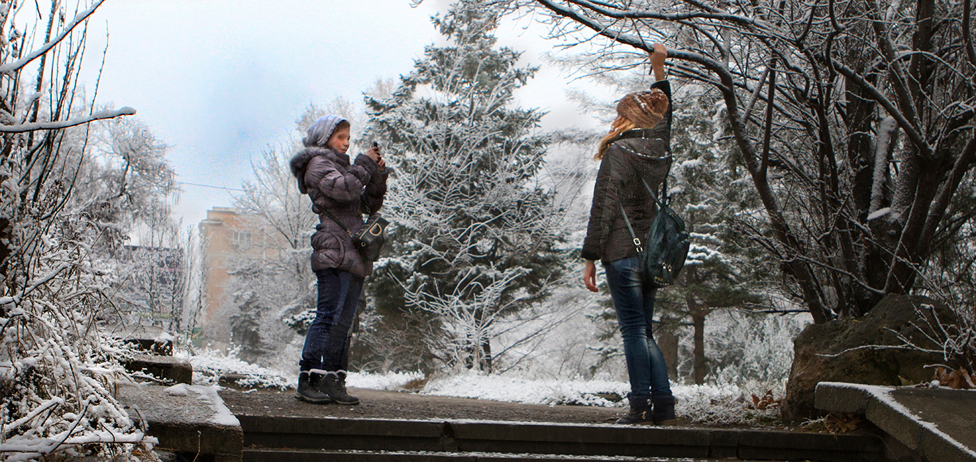 Студенты и снег