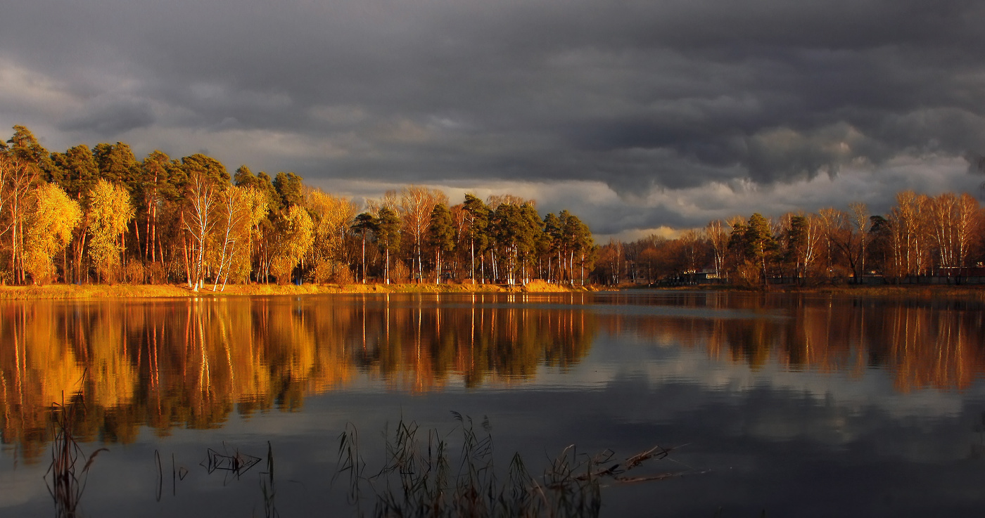 Быковский пруд на закате