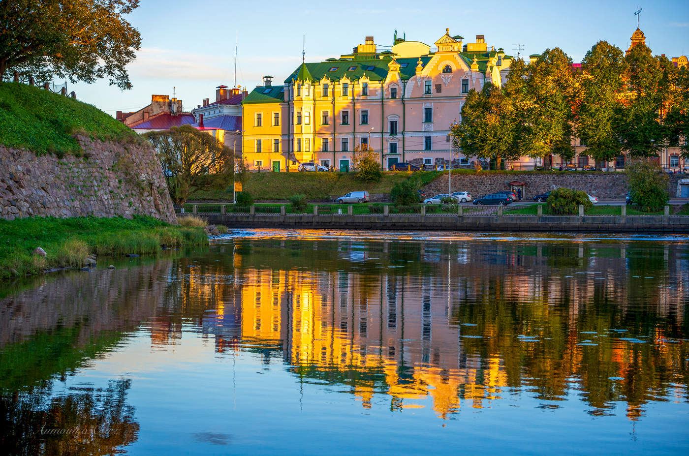 Закат в городе Выборг.