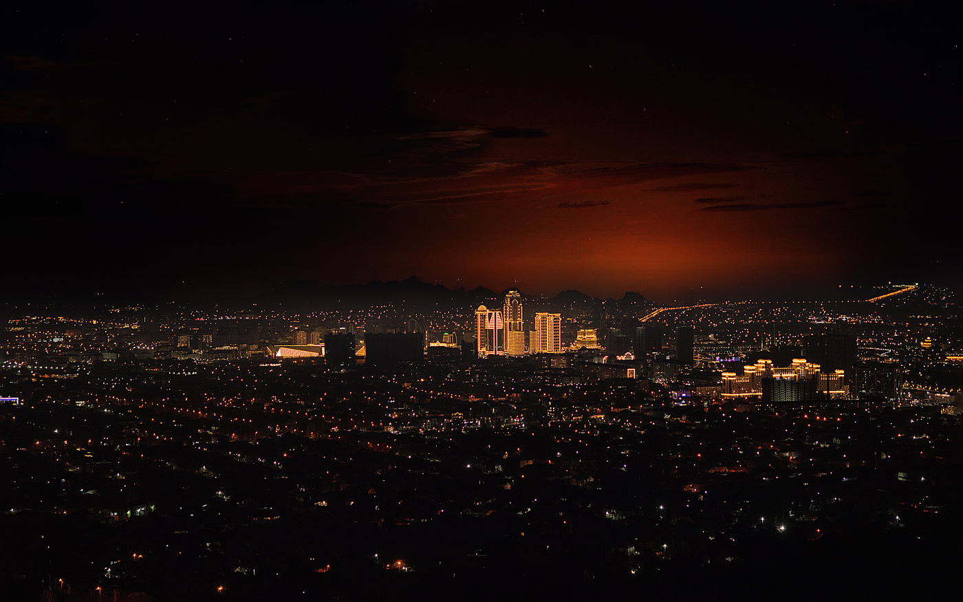 Потрясающий вид на Грозный.