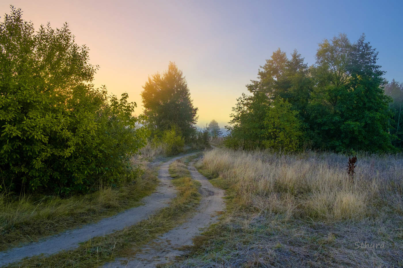 По утренней дороге.