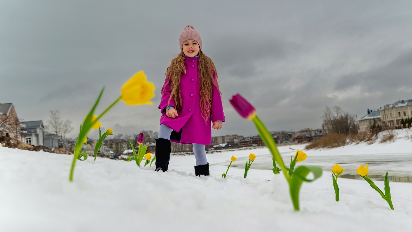 В тюльпанах