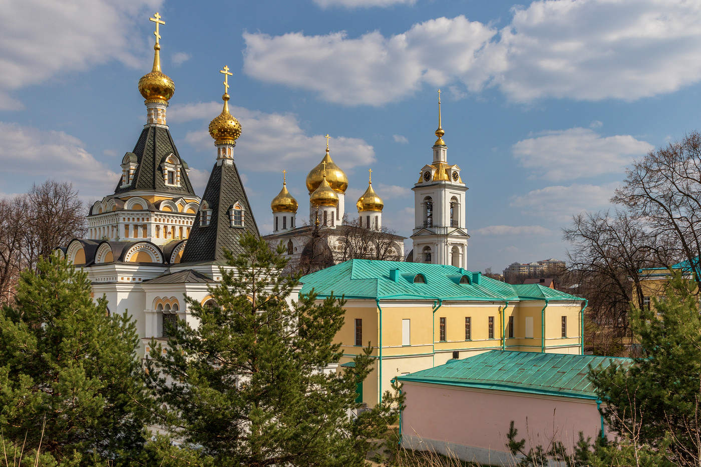 Купола Елизаветинской церкви и Успенского собора.