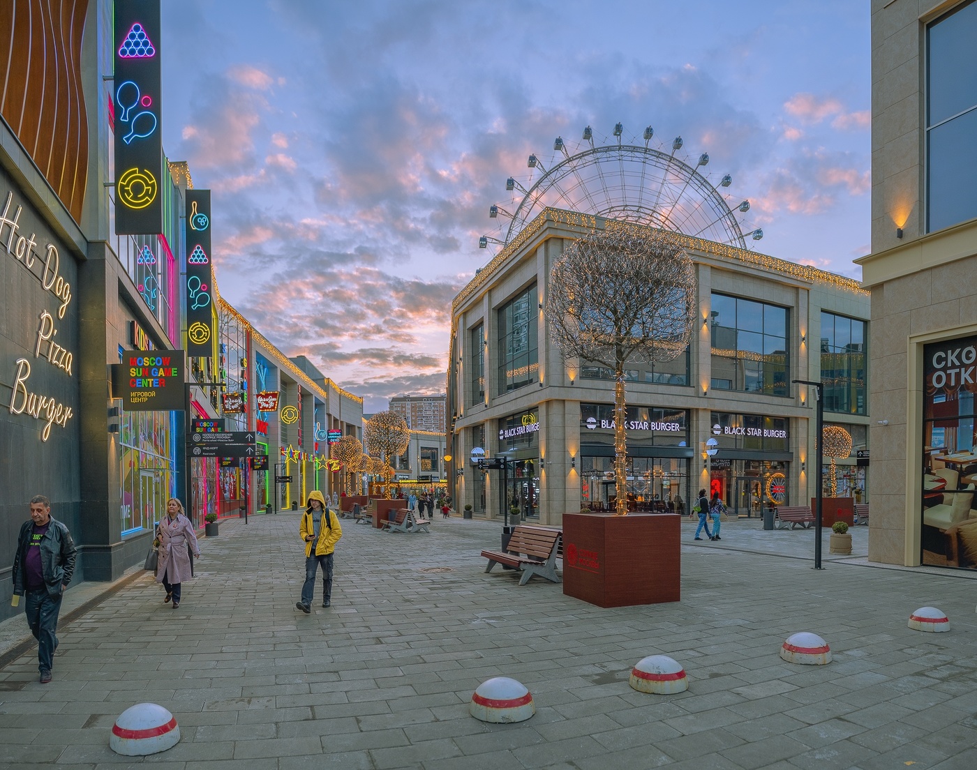 Вдали - колесо обозрения "Солнце Москвы"