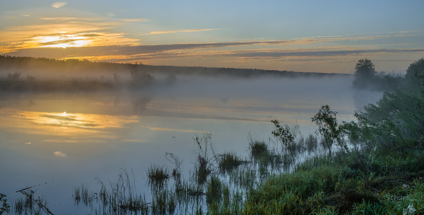 Рассвет, весна.