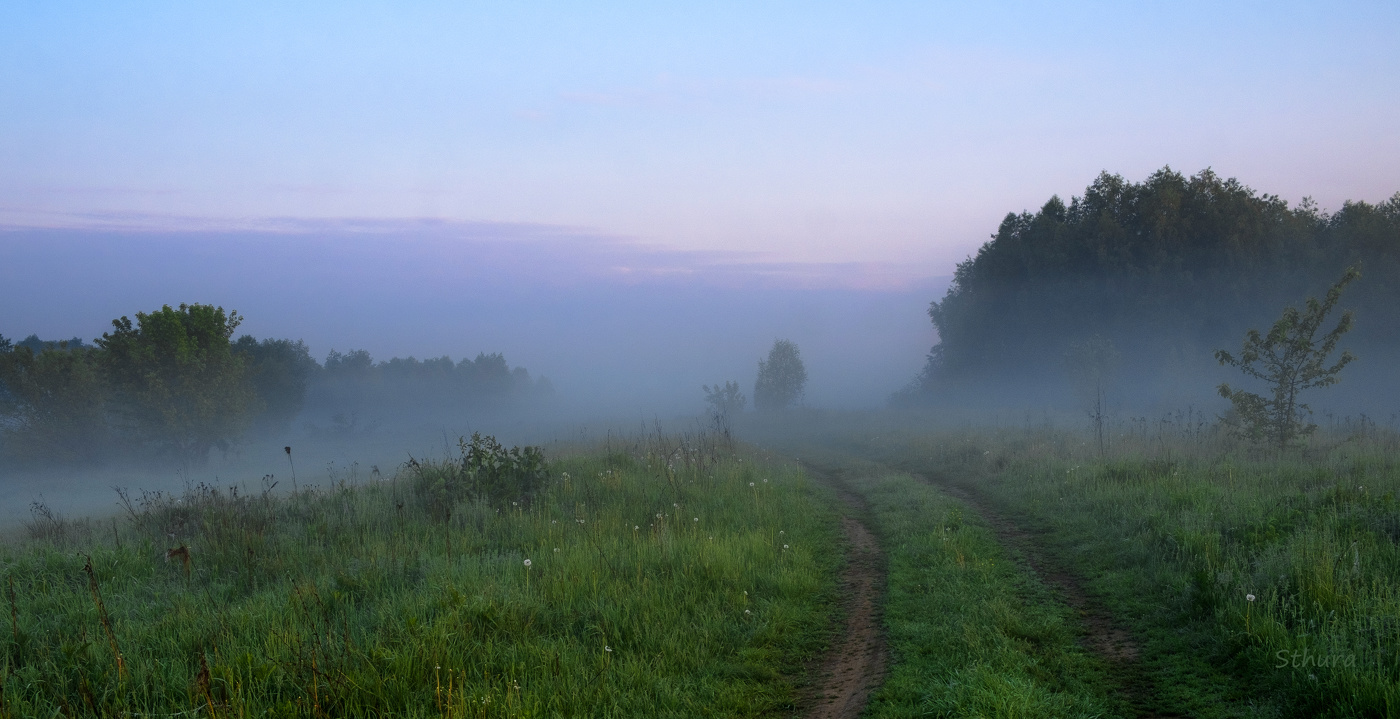По утренней дорожке.