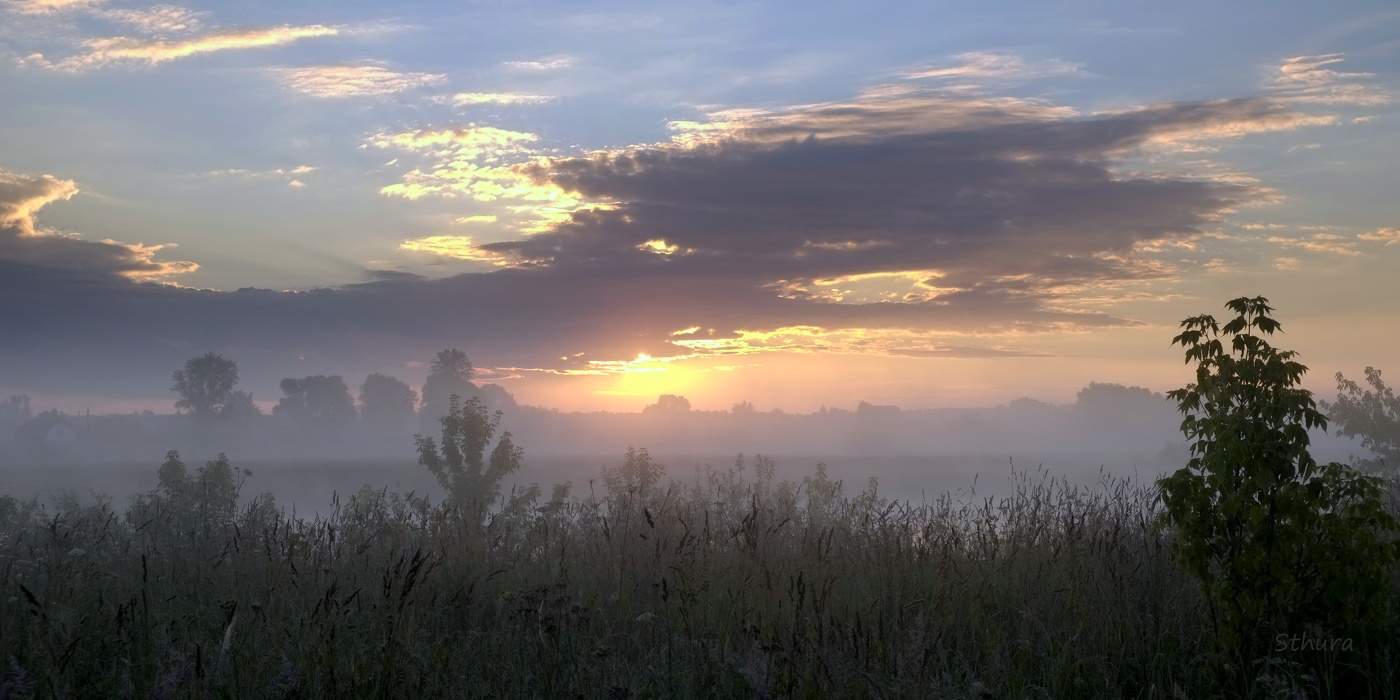 Рассвет в лугу.