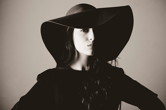 hat, girl and nothing else