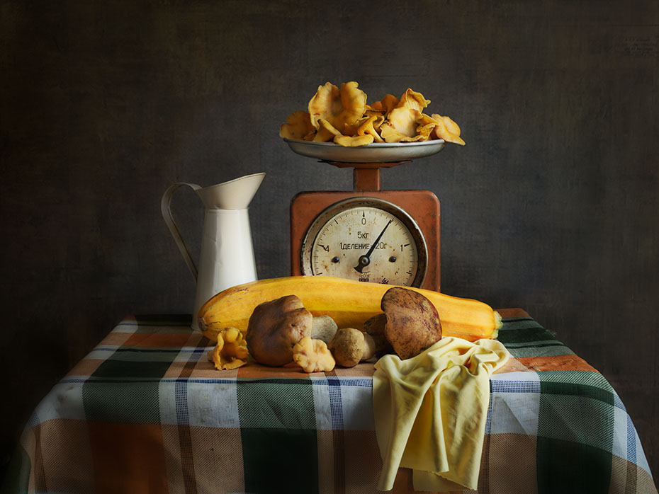 грибы и кабачок