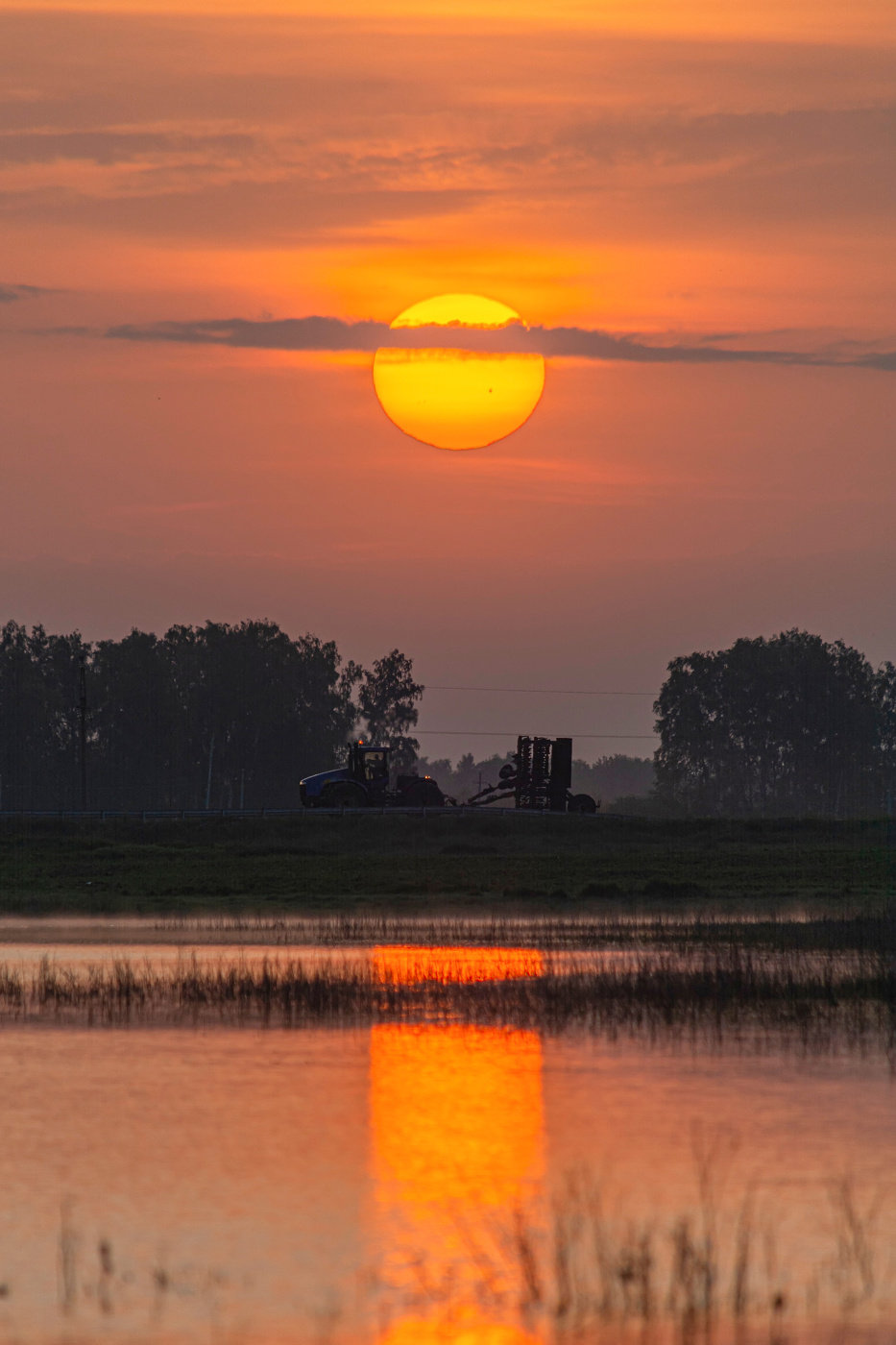 на восходе уже с поля....