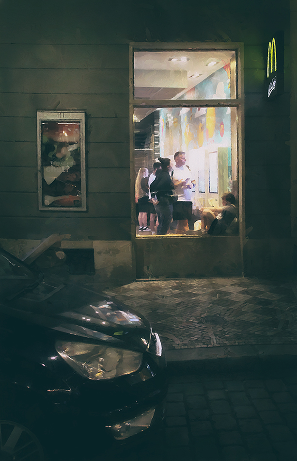 Окно в fast food...