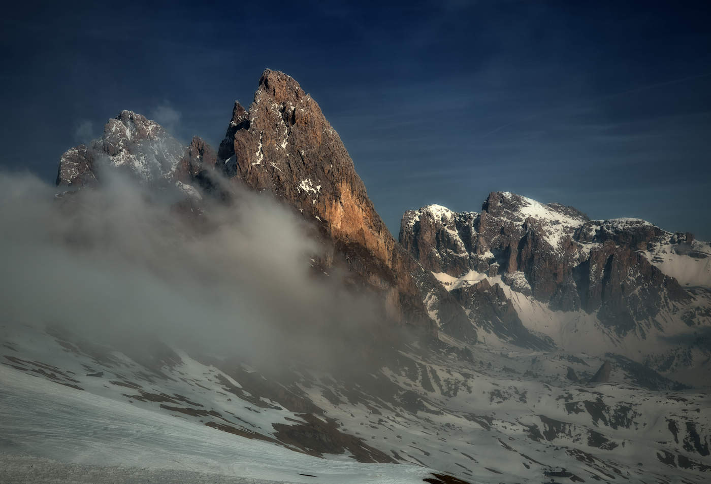 В Доломитах.