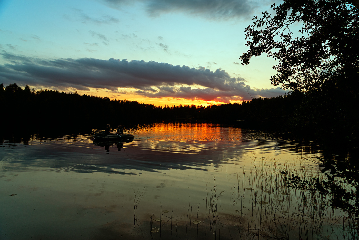 Am Abend Sonnenuntergang
