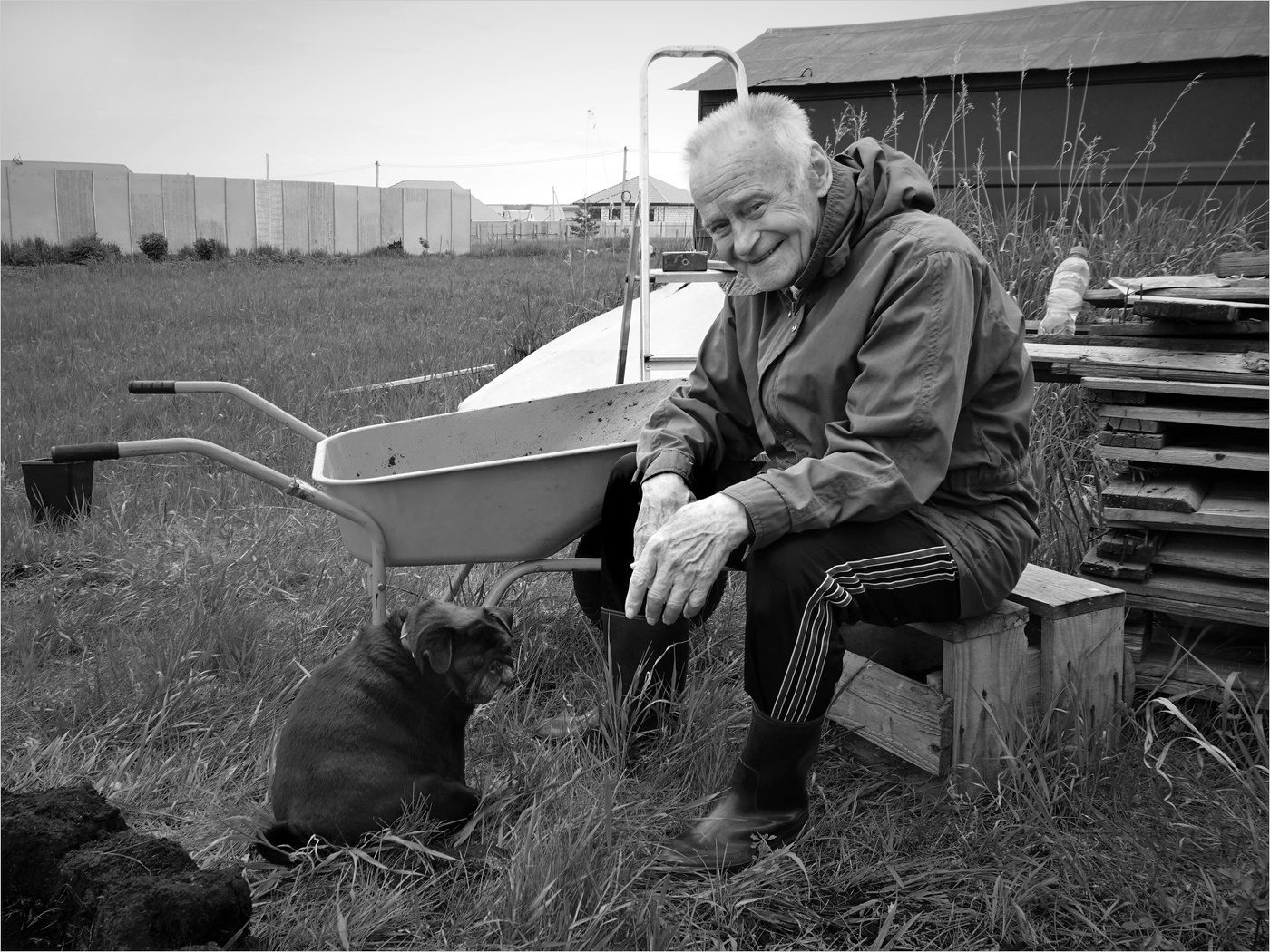 Мы пахали - вместе яблоню сажали