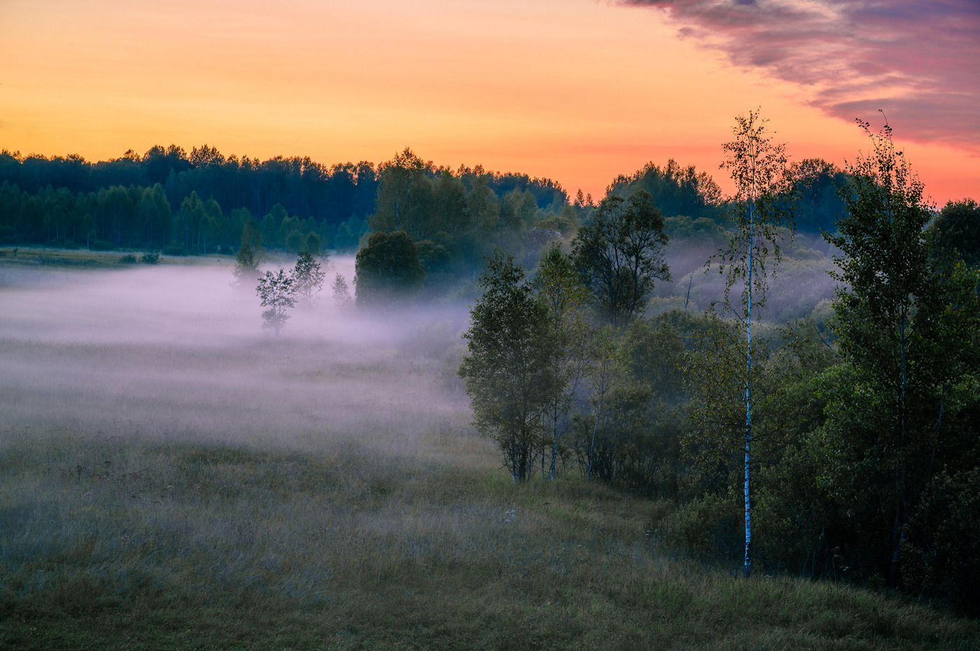 Туманный вечер.