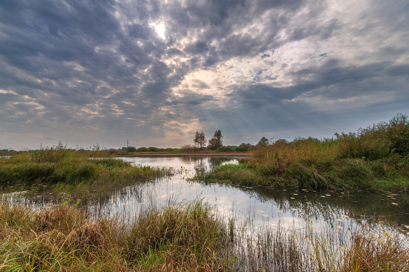 на закате...