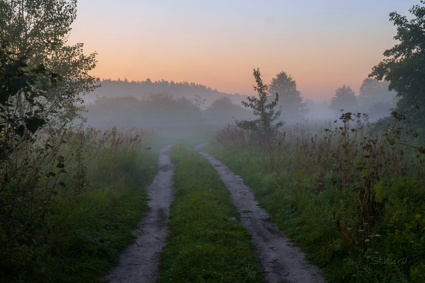 По утренней дороге.