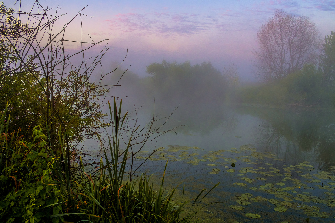 На восходе.
