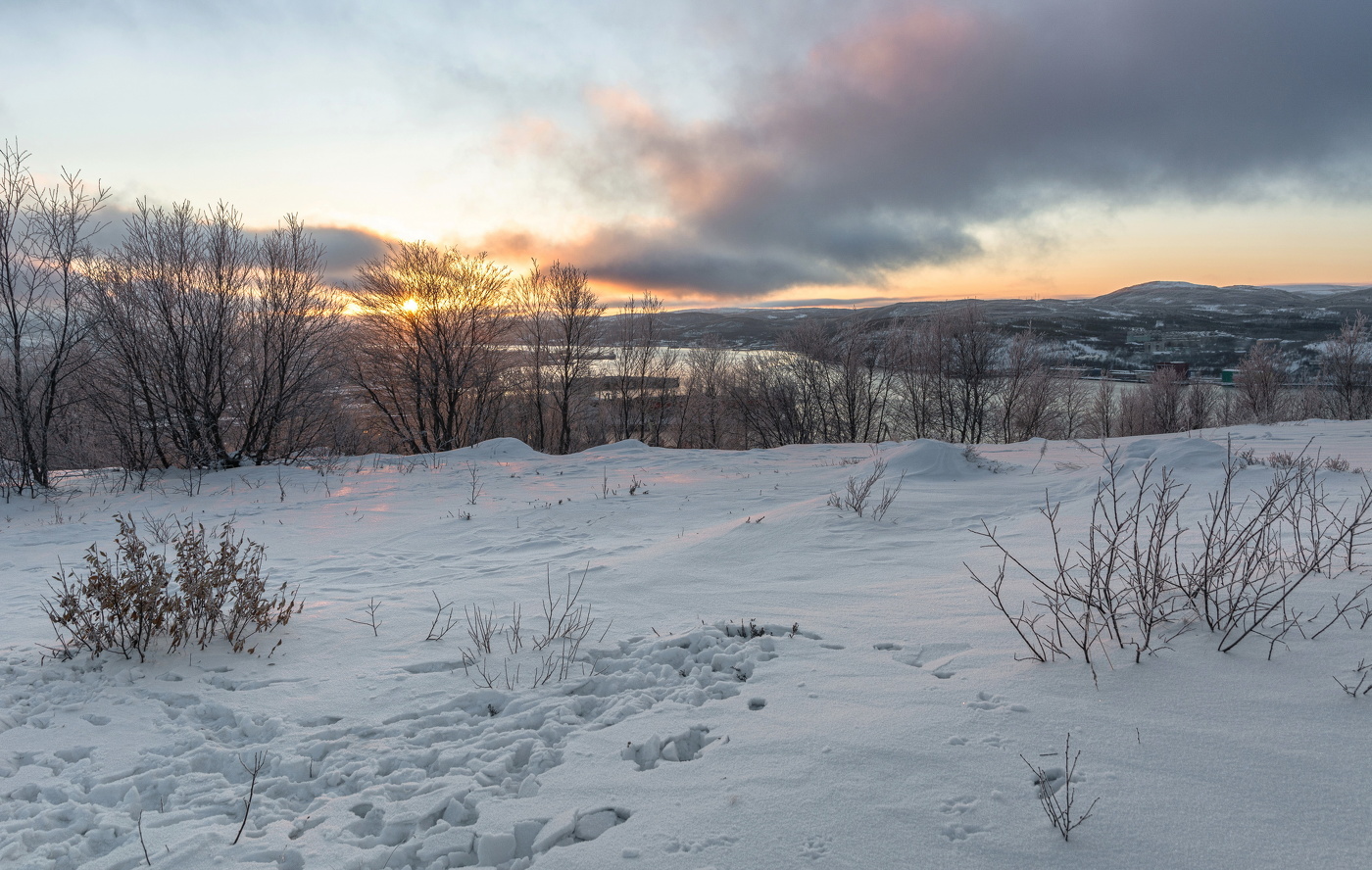 уходящее солнце