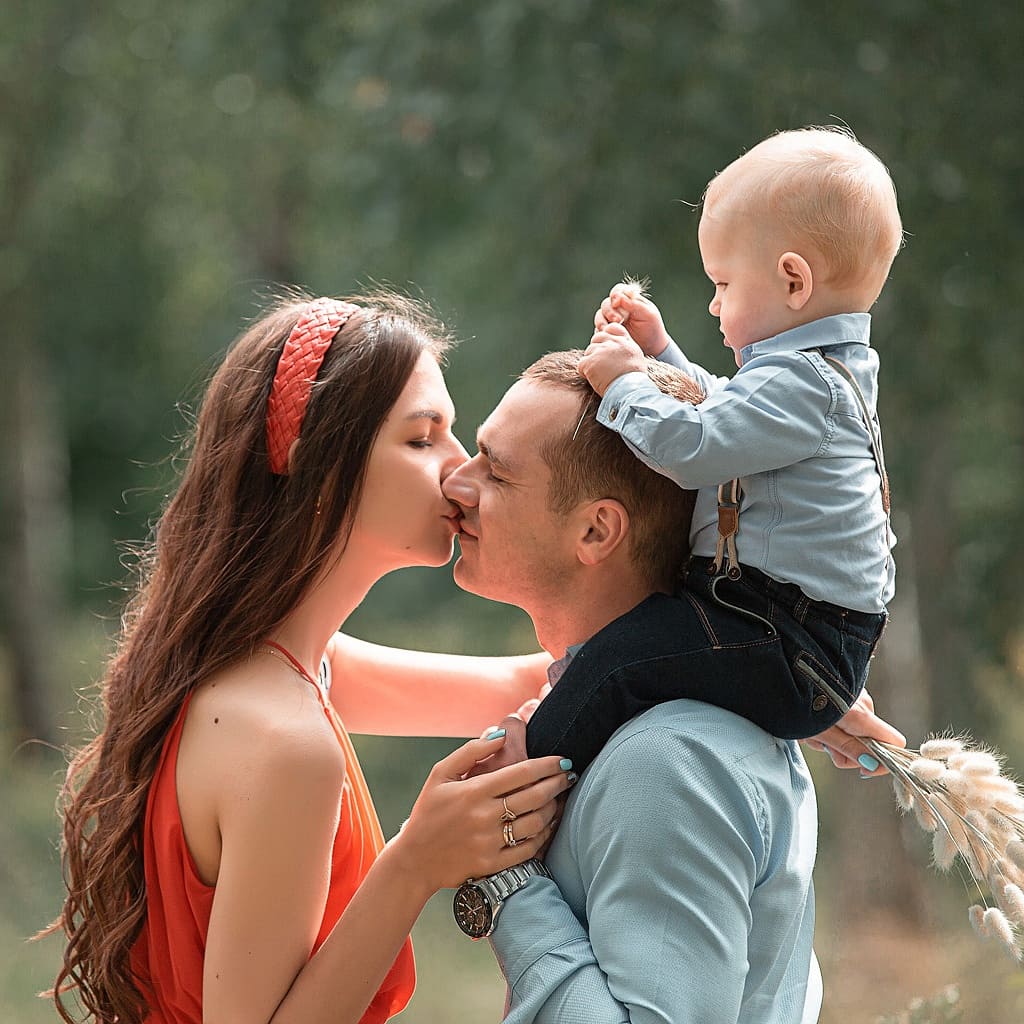 Папа, я и мама...