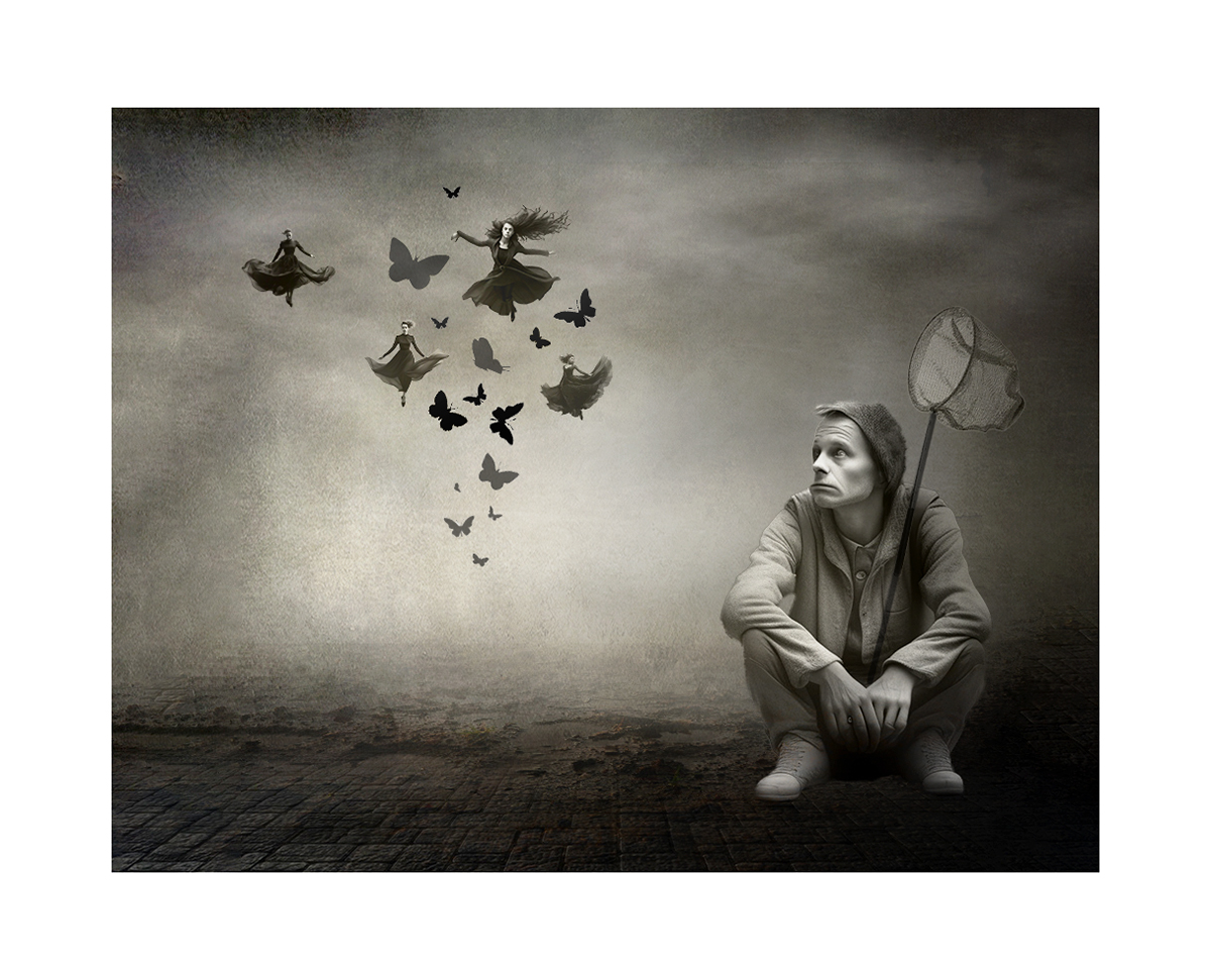 энтомолог и бабочки