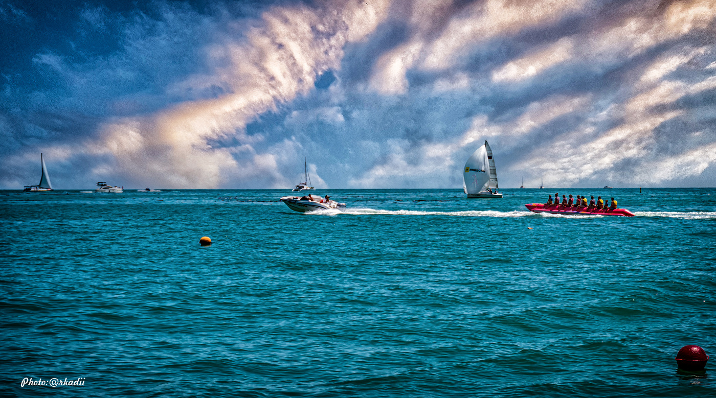 Seven girls on a banana