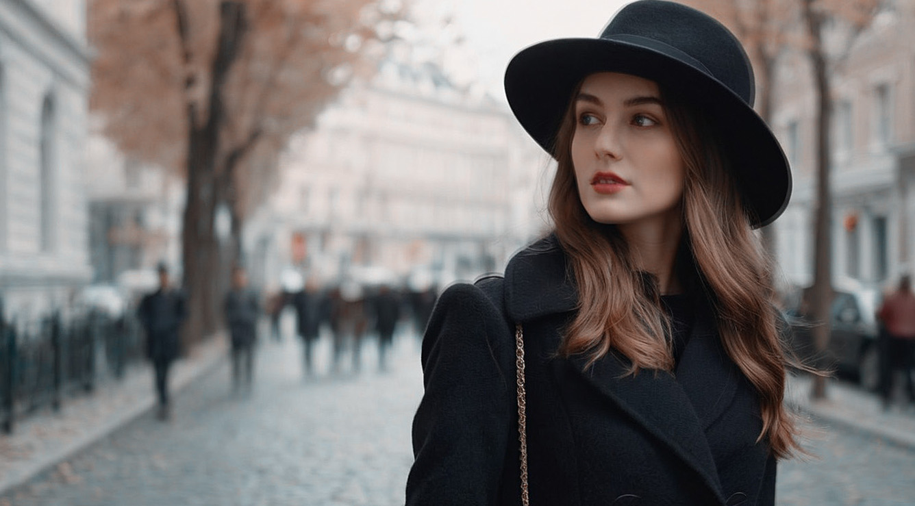 Черная шляпа с перчатками в тон - это, конечно же, дама-шпион!