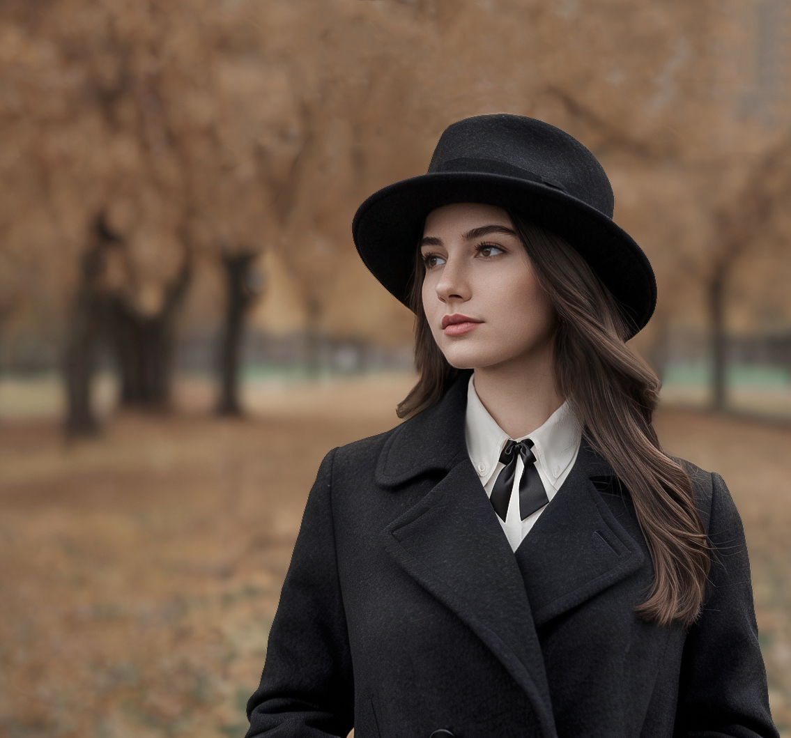 Красивая девушка в шляпе.