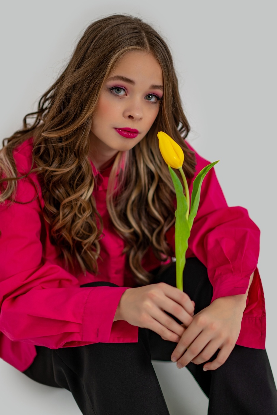 С одним цветком