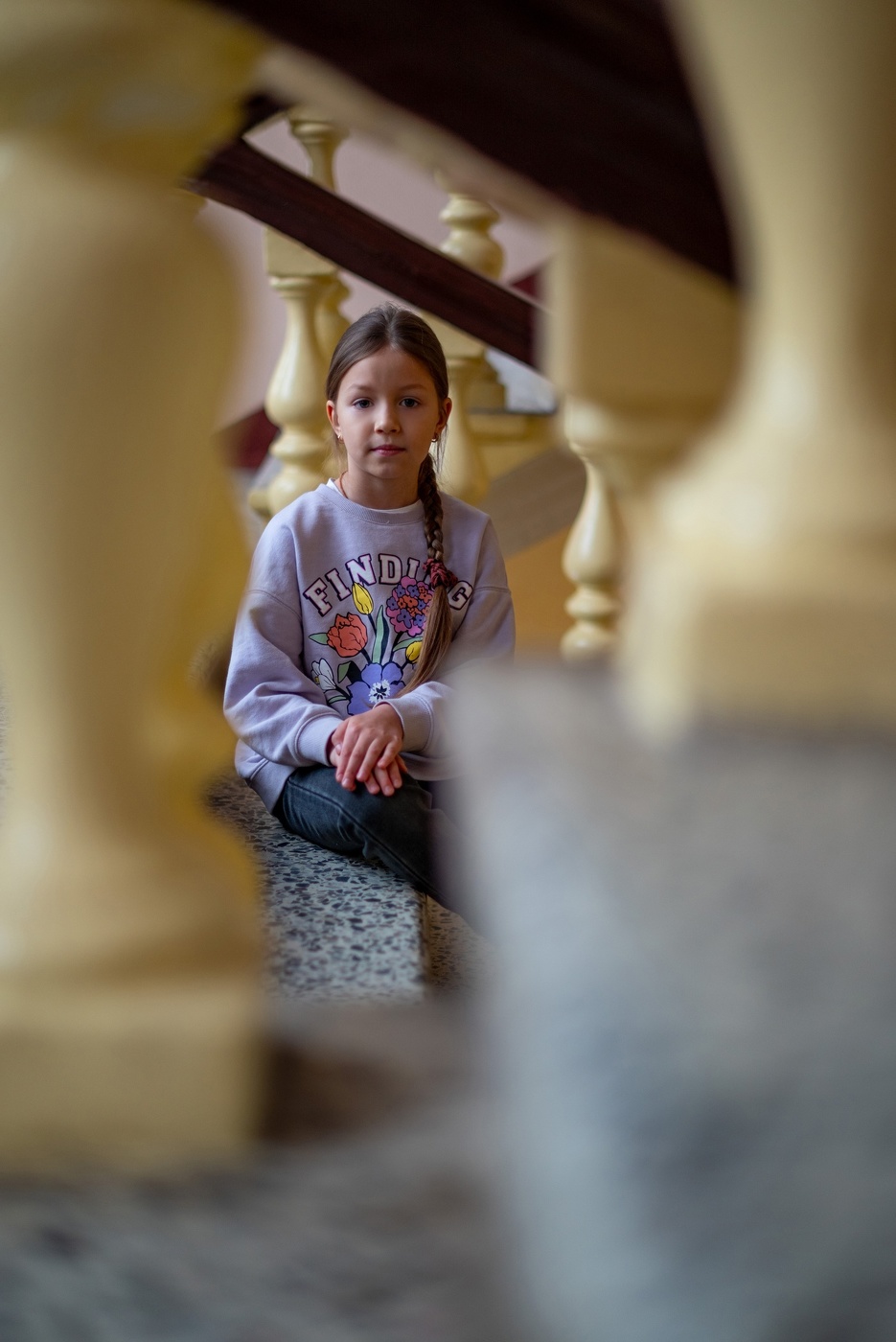 На лестнице