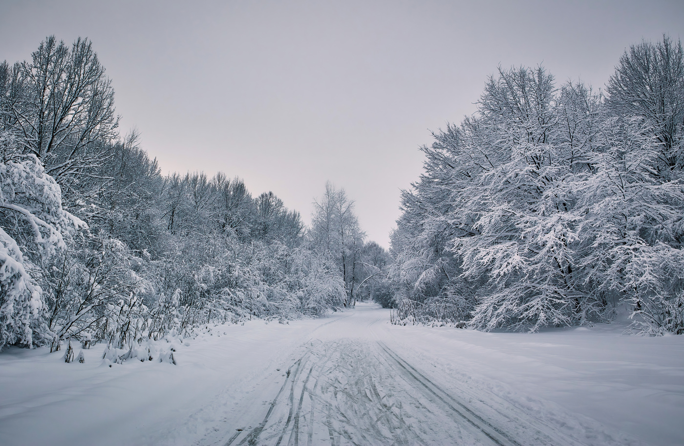 Морозным вечером.