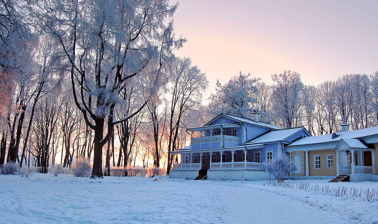 Усадьба И.С,.Тургенева в морозный вечер