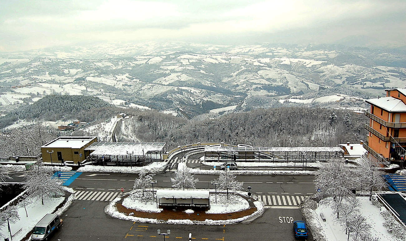 Зима на горе Титано в Сан-Марино