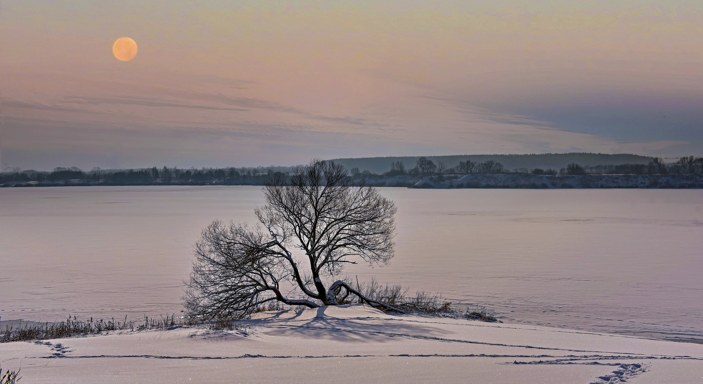 Розовый закат.