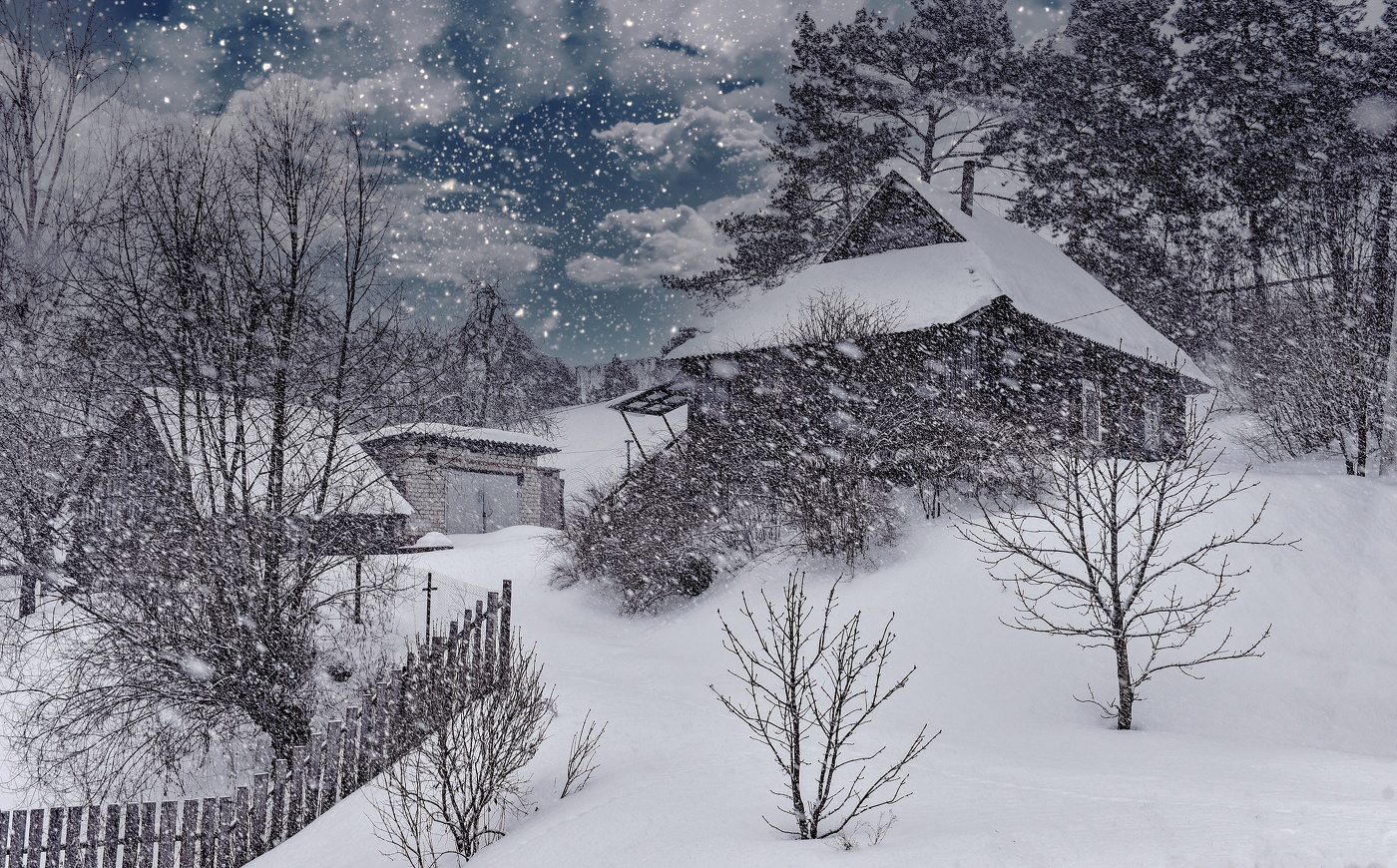 Февральский снегопад и метель.