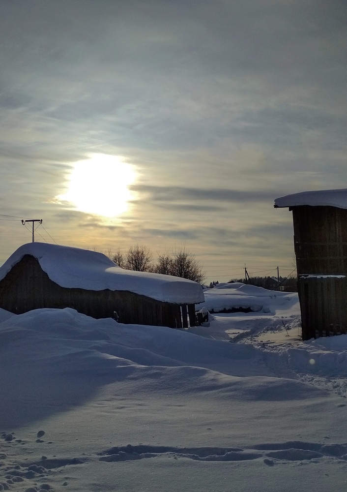 Вечер в деревне.