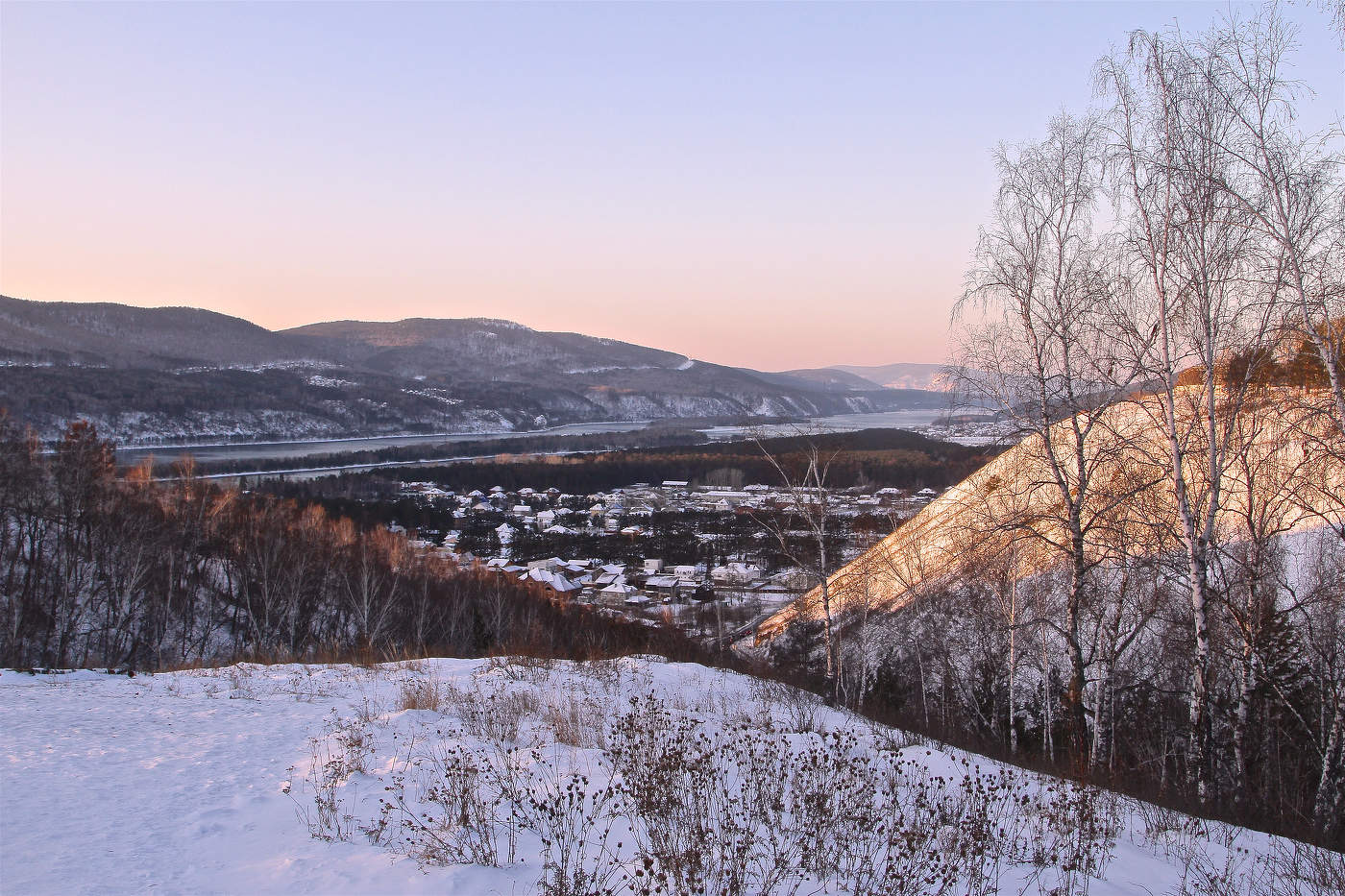 Голубонебесным зимним утром