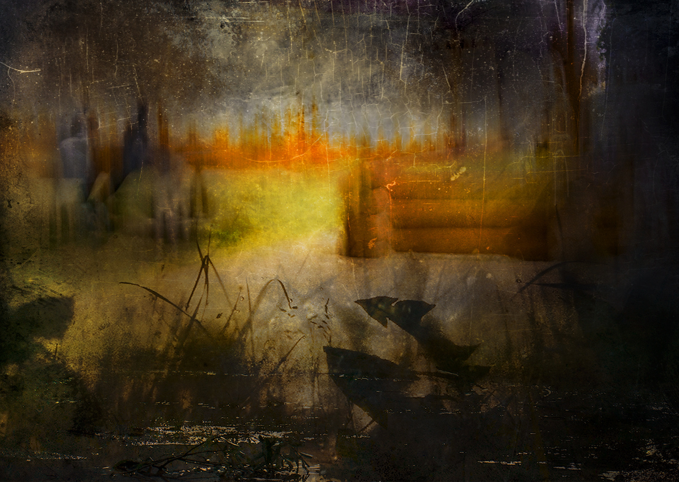 Старый пруд заглох. Прыгнула лягушка. Слышен тихий всплеск. Басё.