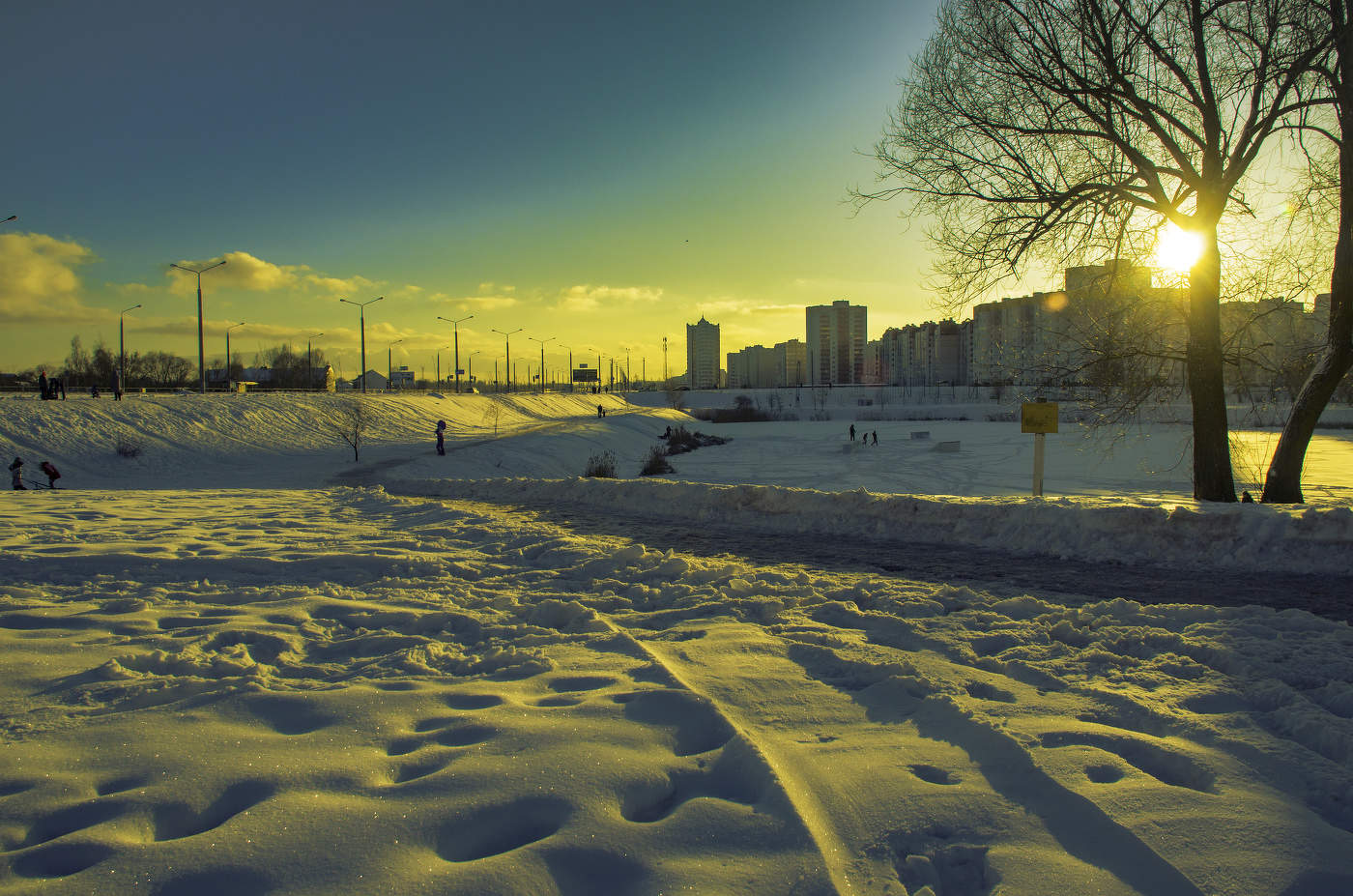 Закат в городе
