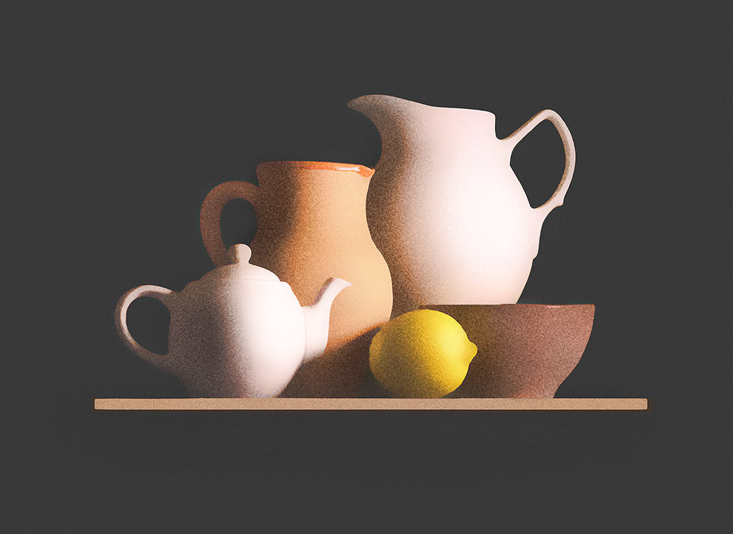 посуда и лимон