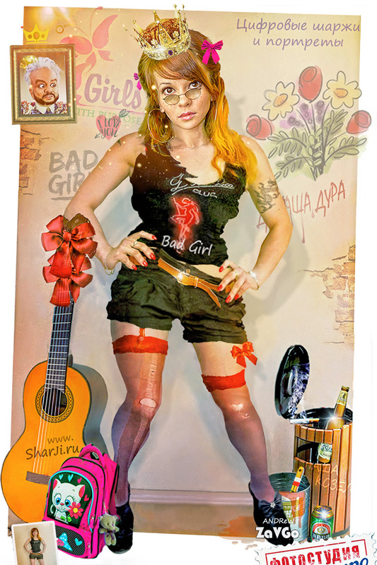 Bad girl. Королева красоты - Маруся Патринтуся. Шарж-портрет