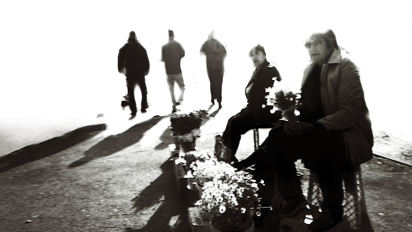 трое с собакой